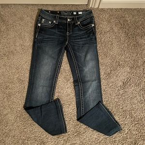 Miss Me mid rise boot cut dark wash jeans
